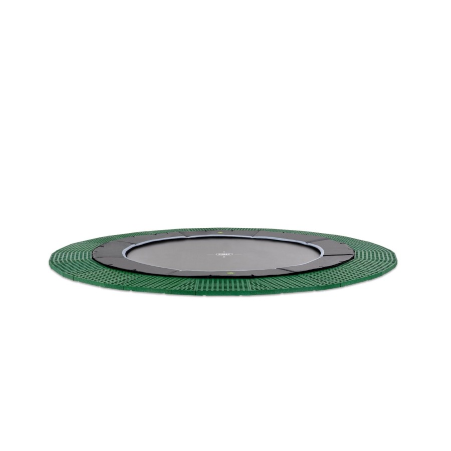 Trampolines EXIT Toys Ronde Trampolines | Exit Dynamic Groundlevel Trampoline O305Cm Met Freezone Veiligheidstegels - Zwart