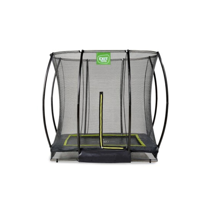 Trampolines EXIT Toys Rechthoekige Trampolines | Exit Silhouette Inground Trampoline 153X214Cm Met Veiligheidsnet - Zwart