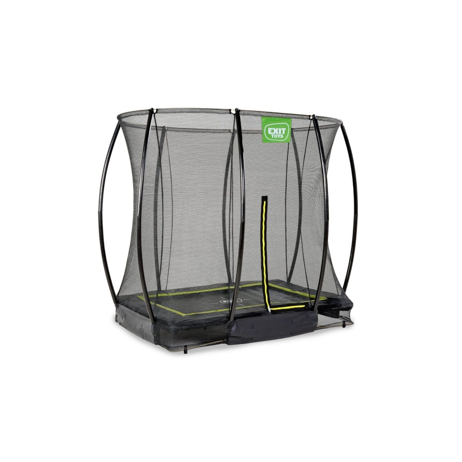 Trampolines EXIT Toys Rechthoekige Trampolines | Exit Silhouette Inground Trampoline 153X214Cm Met Veiligheidsnet - Zwart