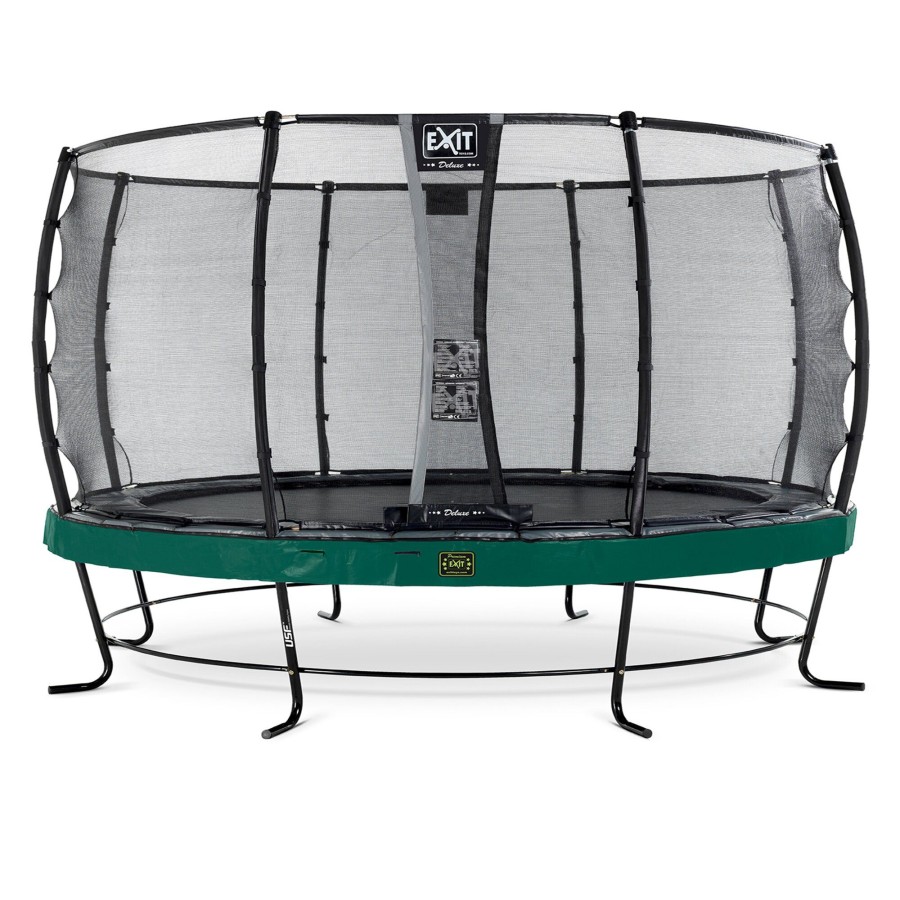 Trampolines EXIT Toys Ronde Trampolines | Exit Elegant Premium Trampoline O427Cm Met Deluxe Veiligheidsnet - Groen