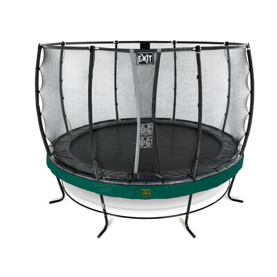 Trampolines EXIT Toys Ronde Trampolines | Exit Elegant Premium Trampoline O427Cm Met Deluxe Veiligheidsnet - Groen