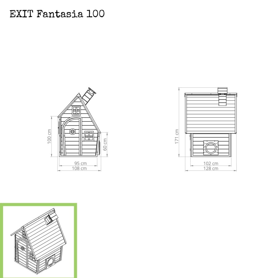 Speelhuizen & -Toestellen EXIT Toys Fantasia Speelhuisjes | Exit Fantasia 100 Houten Speelhuis - Naturel