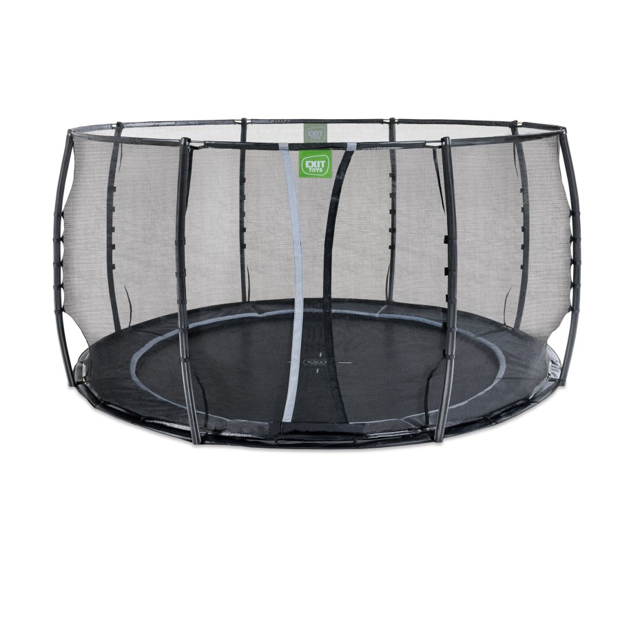 Trampolines EXIT Toys Ronde Trampolines | Exit Dynamic Groundlevel Trampoline O427Cm Met Veiligheidsnet - Zwart