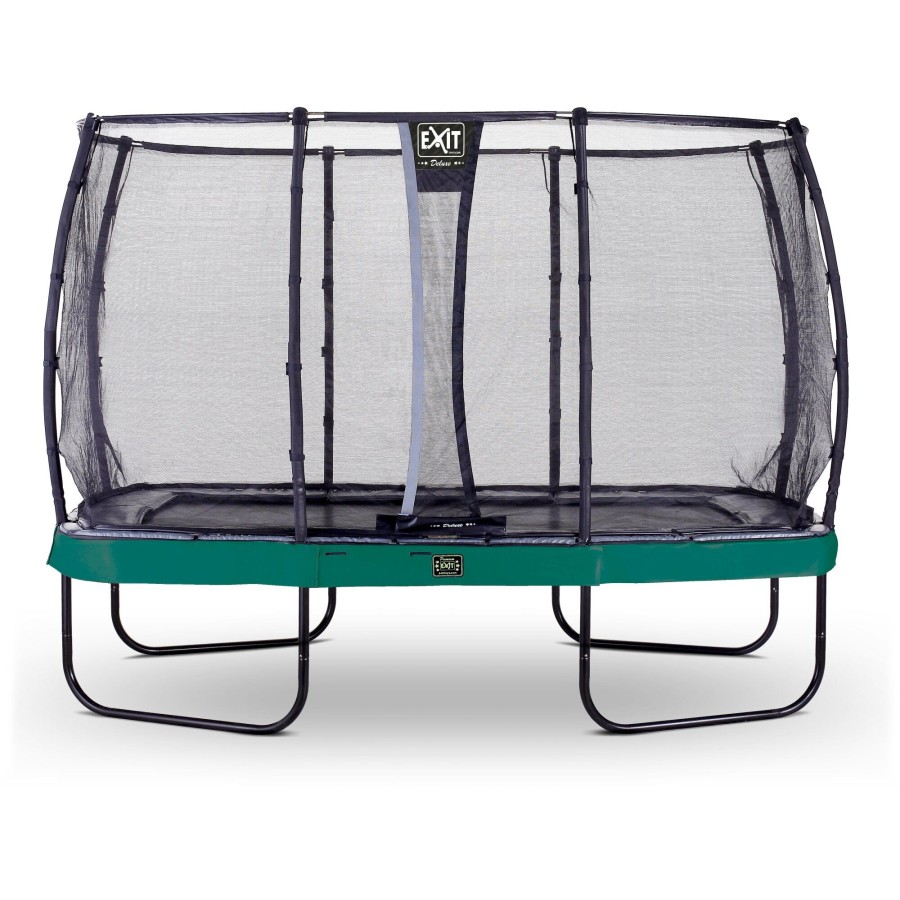 Trampolines EXIT Toys Rechthoekige Trampolines | Exit Elegant Premium Trampoline 244X427Cm Met Deluxe Veiligheidsnet - Groen