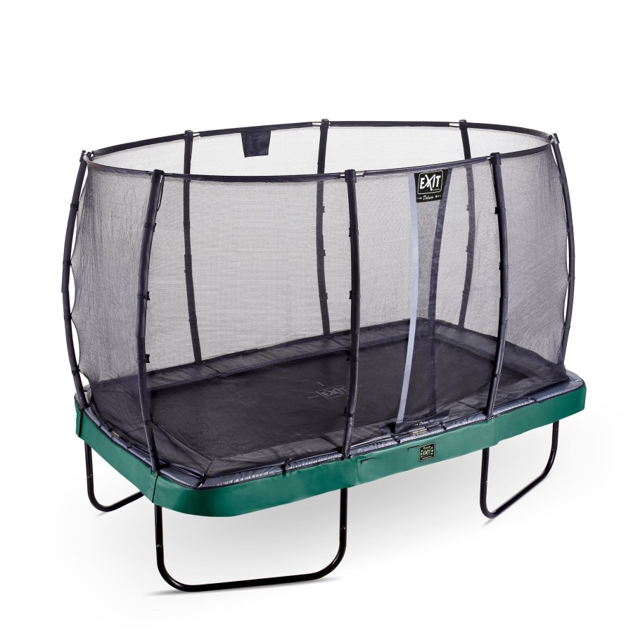 Trampolines EXIT Toys Rechthoekige Trampolines | Exit Elegant Premium Trampoline 244X427Cm Met Deluxe Veiligheidsnet - Groen