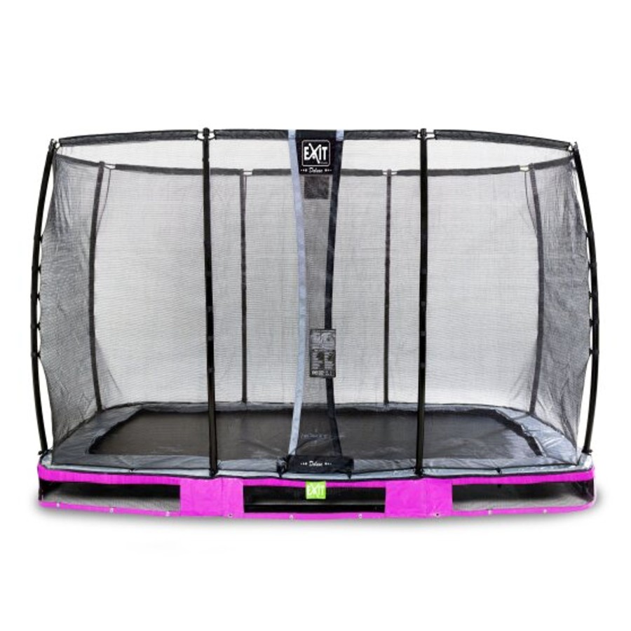 Trampolines EXIT Toys Rechthoekige Trampolines | Exit Elegant Premium Inground Trampoline 244X427Cm Met Deluxe Veiligheidsnet - Paars