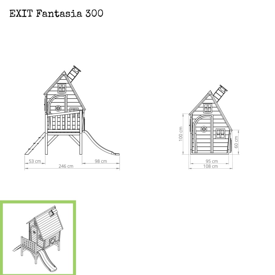 Speelhuizen & -Toestellen EXIT Toys Fantasia Speelhuisjes | Exit Fantasia 300 Houten Speelhuis - Rood