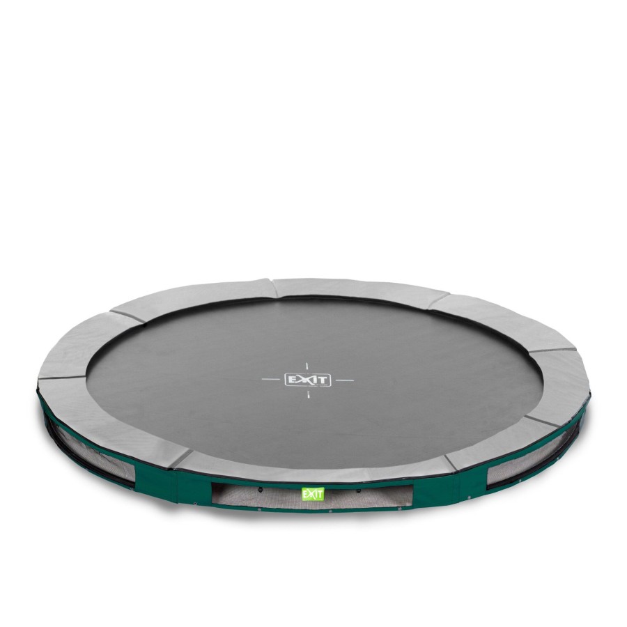 Trampolines EXIT Toys Ronde Trampolines | Exit Elegant Inground Sports Trampoline O427Cm - Groen