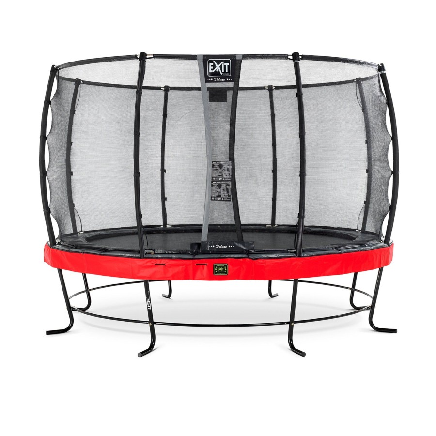 Trampolines EXIT Toys Ronde Trampolines | Exit Elegant Premium Trampoline O366Cm Met Deluxe Veiligheidsnet - Rood