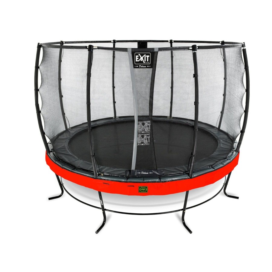 Trampolines EXIT Toys Ronde Trampolines | Exit Elegant Premium Trampoline O366Cm Met Deluxe Veiligheidsnet - Rood