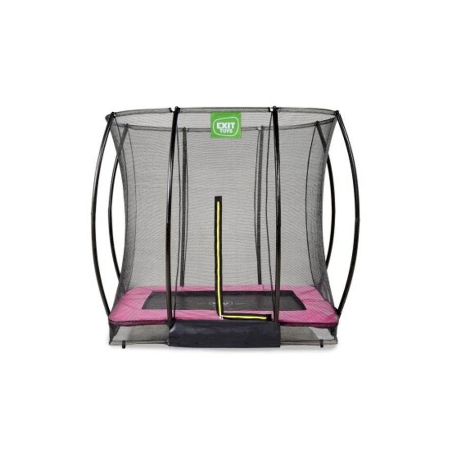 Trampolines EXIT Toys Rechthoekige Trampolines | Exit Silhouette Inground Trampoline 153X214Cm Met Veiligheidsnet - Roze