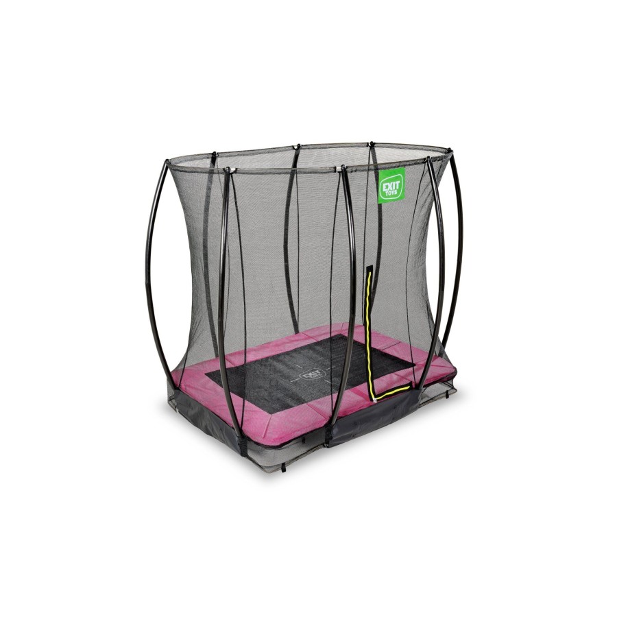 Trampolines EXIT Toys Rechthoekige Trampolines | Exit Silhouette Inground Trampoline 153X214Cm Met Veiligheidsnet - Roze