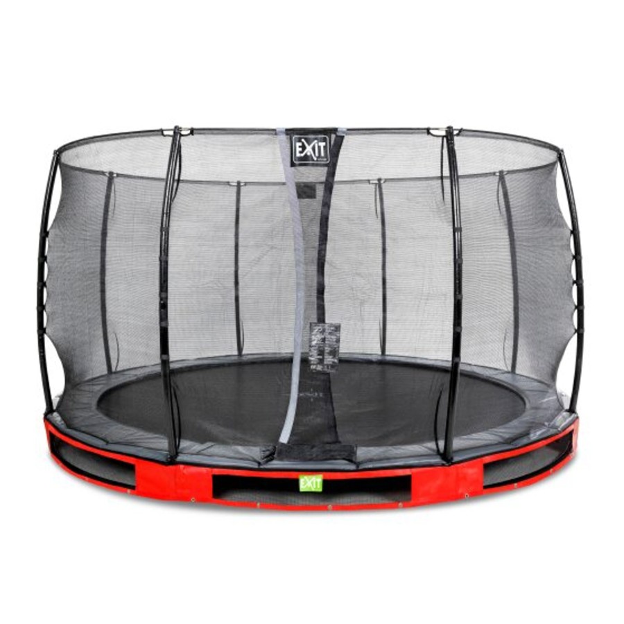 Trampolines EXIT Toys Ronde Trampolines | Exit Elegant Inground Trampoline O366Cm Met Economy Veiligheidsnet - Rood