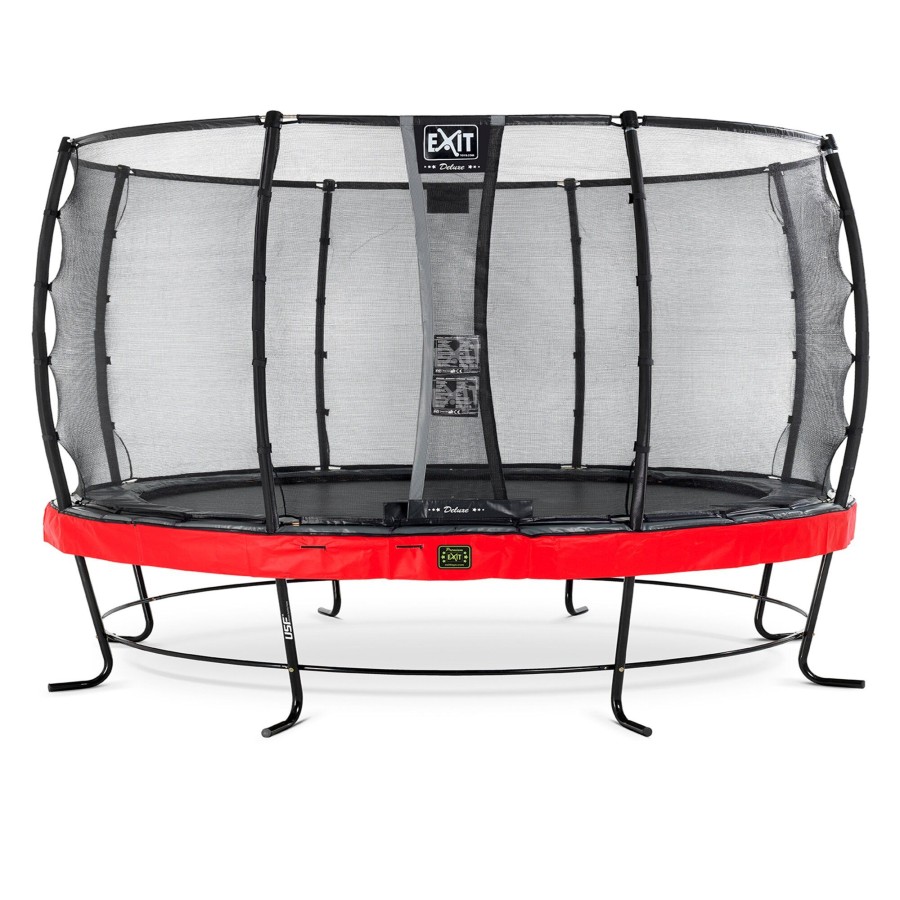 Trampolines EXIT Toys Ronde Trampolines | Exit Elegant Premium Trampoline O427Cm Met Deluxe Veiligheidsnet - Rood