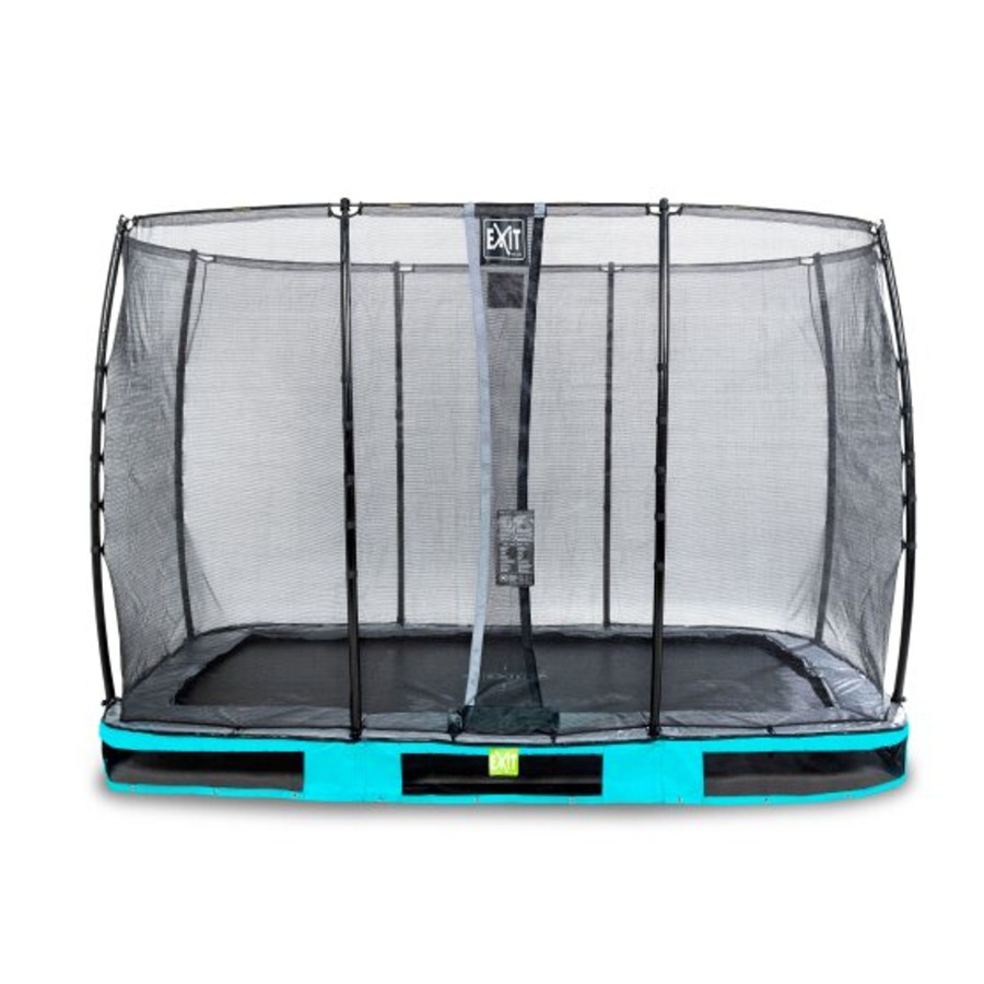 Trampolines EXIT Toys Rechthoekige Trampolines | Exit Elegant Inground Trampoline 214X366Cm Met Economy Veiligheidsnet - Blauw