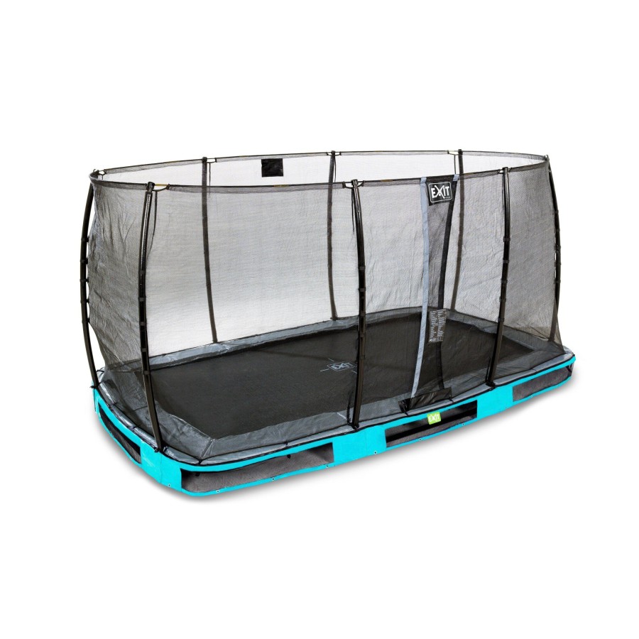 Trampolines EXIT Toys Rechthoekige Trampolines | Exit Elegant Inground Trampoline 214X366Cm Met Economy Veiligheidsnet - Blauw