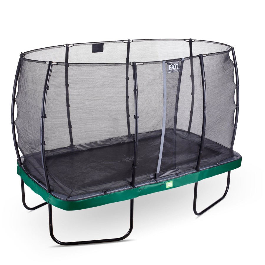 Trampolines EXIT Toys Rechthoekige Trampolines | Exit Elegant Trampoline 214X366Cm Met Economy Veiligheidsnet - Groen