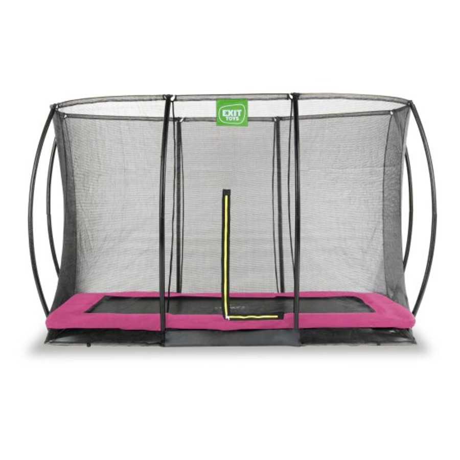 Trampolines EXIT Toys Rechthoekige Trampolines | Exit Silhouette Inground Trampoline 244X366Cm Met Veiligheidsnet - Roze