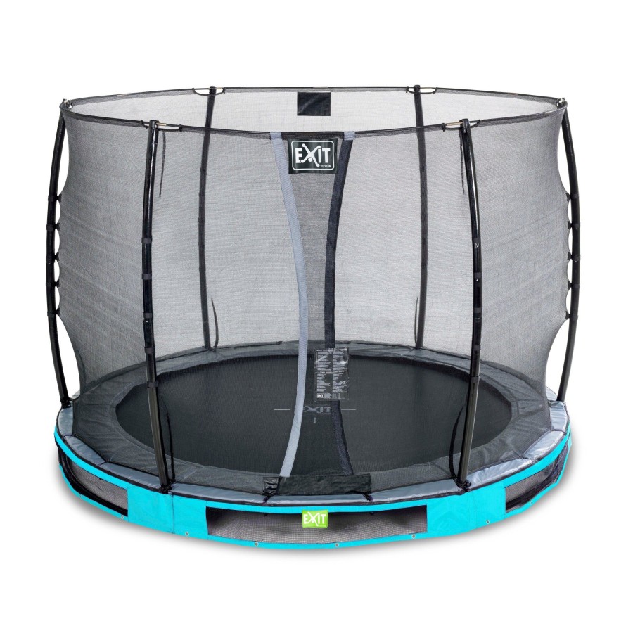 Trampolines EXIT Toys Ronde Trampolines | Exit Elegant Inground Trampoline O305Cm Met Economy Veiligheidsnet - Blauw