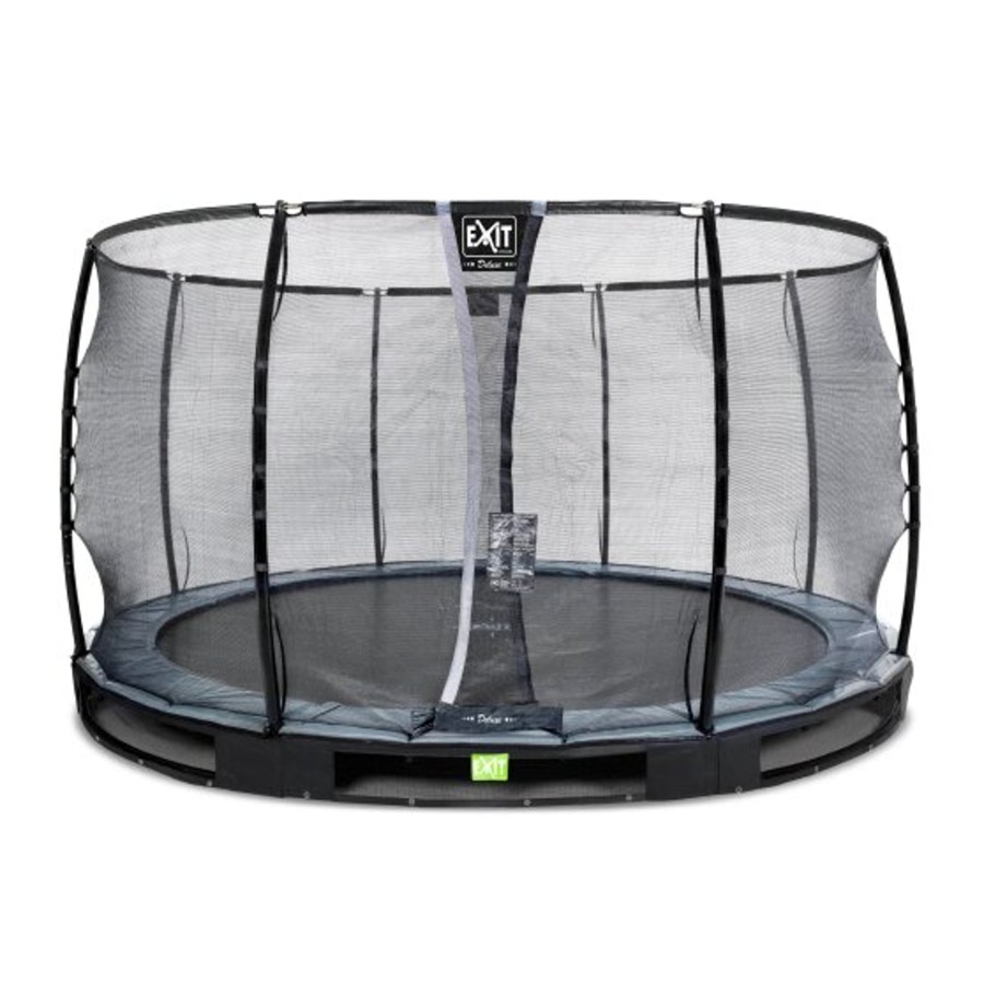 Trampolines EXIT Toys Ronde Trampolines | Exit Elegant Premium Inground Trampoline O366Cm Met Deluxe Veiligheidsnet - Zwart