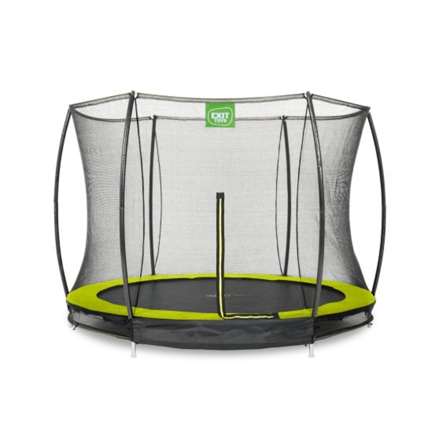 Trampolines EXIT Toys Ronde Trampolines | Exit Silhouette Inground Trampoline O244Cm Met Veiligheidsnet - Groen