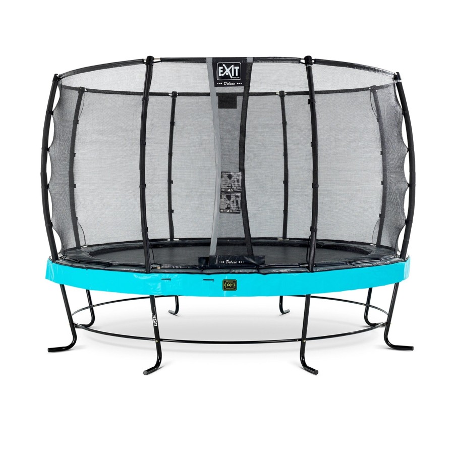 Trampolines EXIT Toys Ronde Trampolines | Exit Elegant Premium Trampoline O366Cm Met Deluxe Veiligheidsnet - Blauw