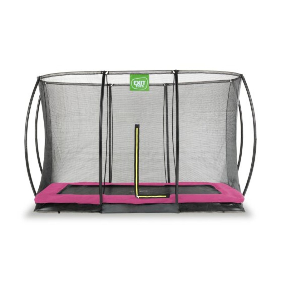 Trampolines EXIT Toys Rechthoekige Trampolines | Exit Silhouette Inground Trampoline 214X305Cm Met Veiligheidsnet - Roze