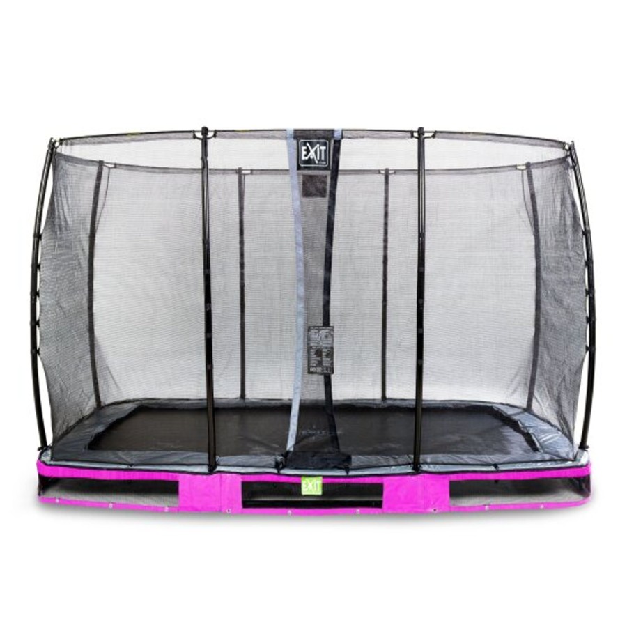 Trampolines EXIT Toys Rechthoekige Trampolines | Exit Elegant Inground Trampoline 244X427Cm Met Economy Veiligheidsnet - Paars