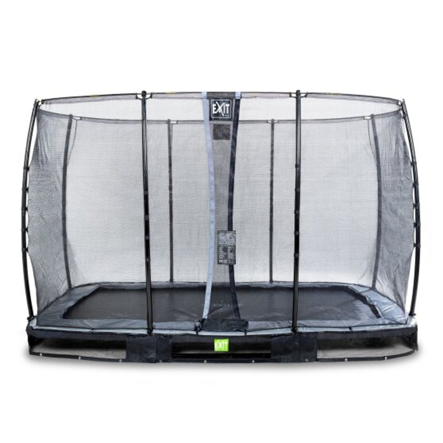 Trampolines EXIT Toys Rechthoekige Trampolines | Exit Elegant Inground Trampoline 244X427Cm Met Economy Veiligheidsnet - Zwart