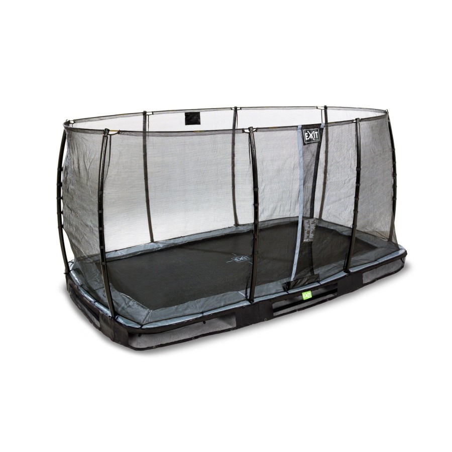 Trampolines EXIT Toys Rechthoekige Trampolines | Exit Elegant Inground Trampoline 244X427Cm Met Economy Veiligheidsnet - Zwart