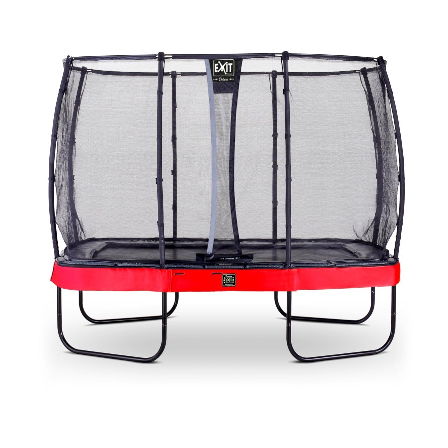 Trampolines EXIT Toys Rechthoekige Trampolines | Exit Elegant Premium Trampoline 214X366Cm Met Deluxe Veiligheidsnet - Rood