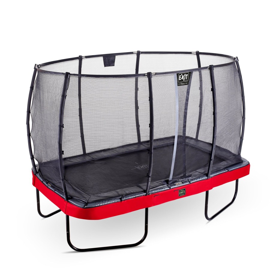 Trampolines EXIT Toys Rechthoekige Trampolines | Exit Elegant Premium Trampoline 214X366Cm Met Deluxe Veiligheidsnet - Rood