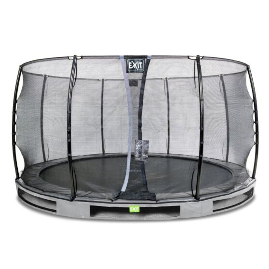 Trampolines EXIT Toys Ronde Trampolines | Exit Elegant Inground Trampoline O427Cm Met Economy Veiligheidsnet - Grijs