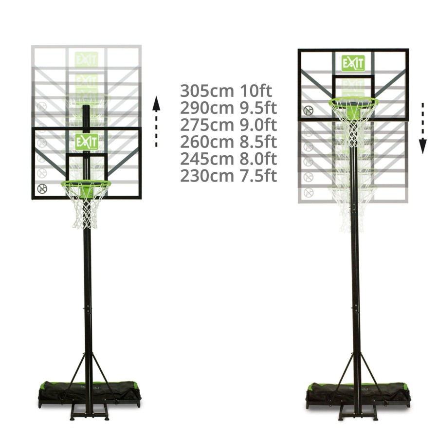 Sport EXIT Toys Basketbalpalen En -Borden | Exit Comet Verplaatsbaar Basketbalbord - Groen/Zwart