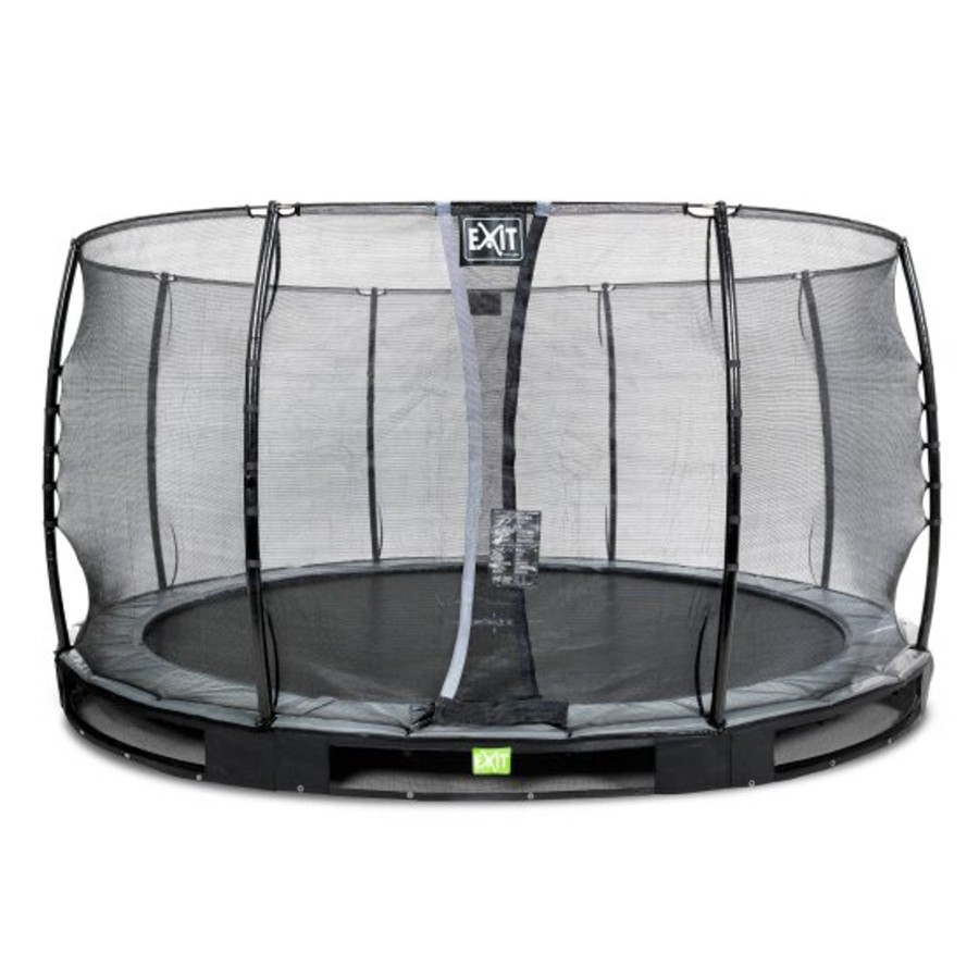 Trampolines EXIT Toys Ronde Trampolines | Exit Elegant Inground Trampoline O427Cm Met Economy Veiligheidsnet - Zwart