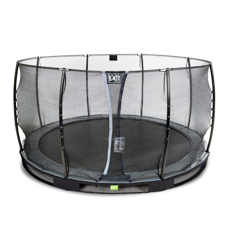 Trampolines EXIT Toys Ronde Trampolines | Exit Elegant Inground Trampoline O427Cm Met Economy Veiligheidsnet - Zwart