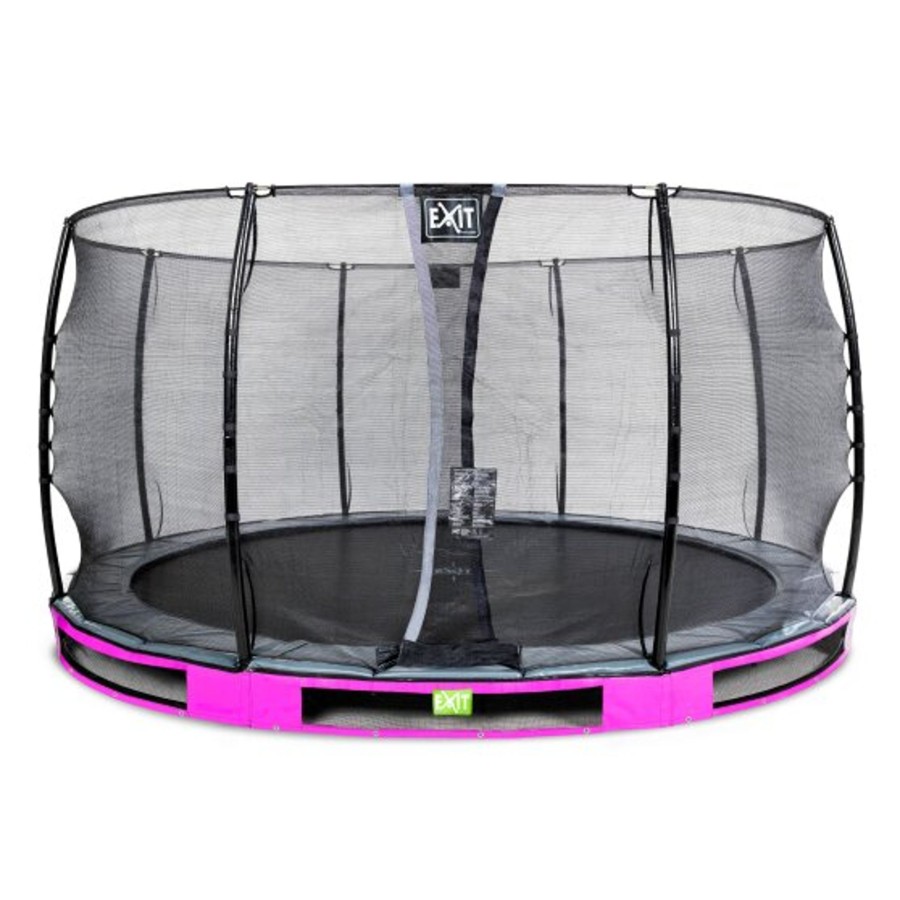 Trampolines EXIT Toys Ronde Trampolines | Exit Elegant Inground Trampoline O427Cm Met Economy Veiligheidsnet - Paars