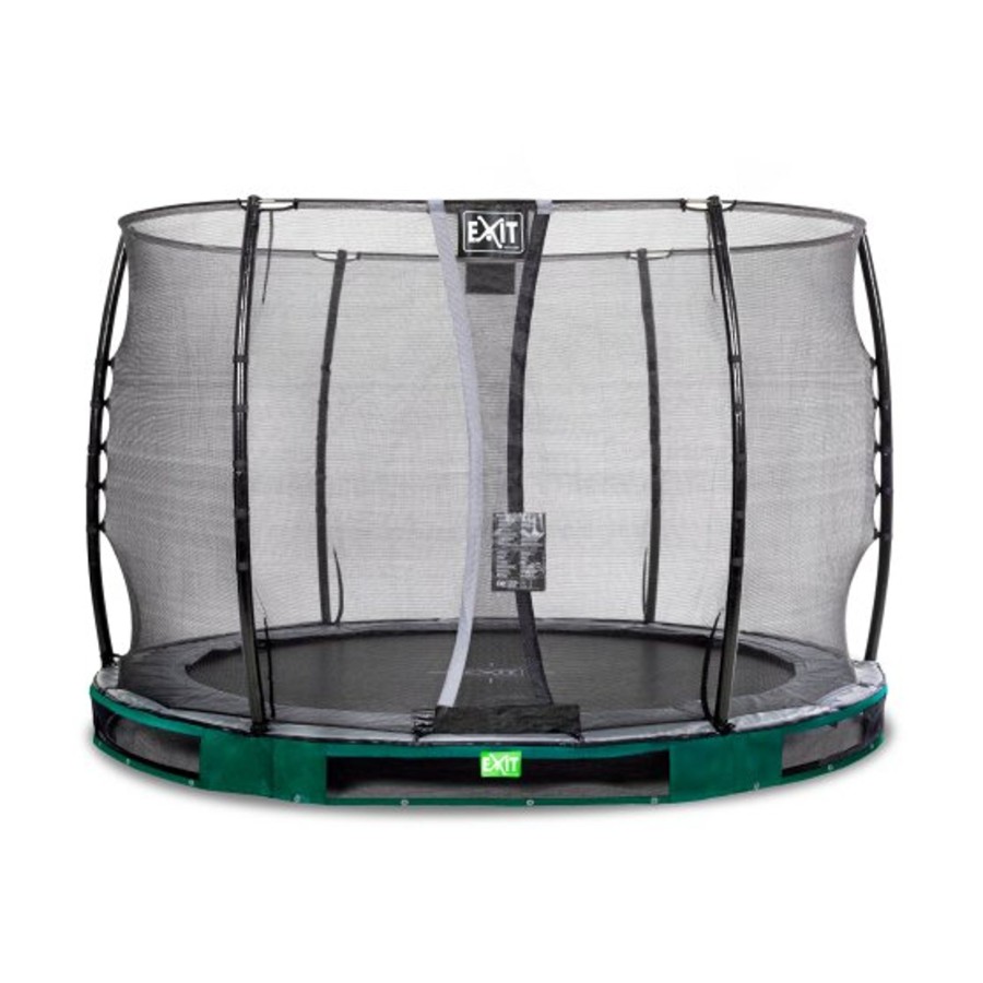 Trampolines EXIT Toys Ronde Trampolines | Exit Elegant Inground Trampoline O305Cm Met Economy Veiligheidsnet - Groen