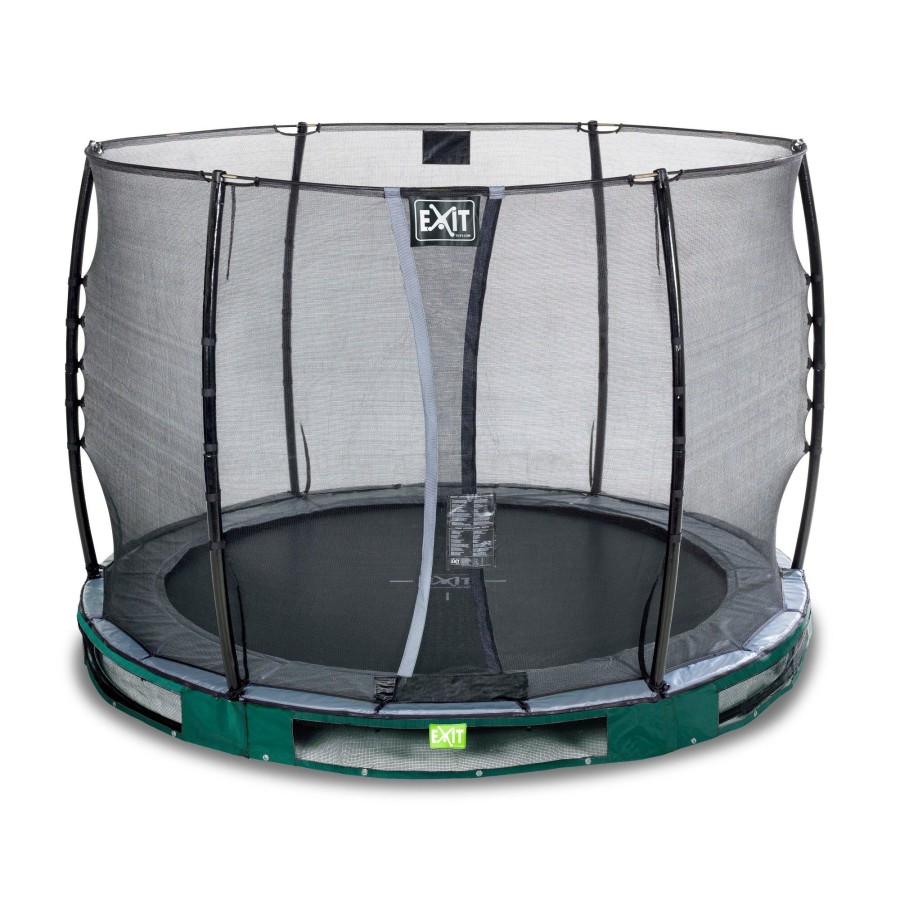 Trampolines EXIT Toys Ronde Trampolines | Exit Elegant Inground Trampoline O305Cm Met Economy Veiligheidsnet - Groen