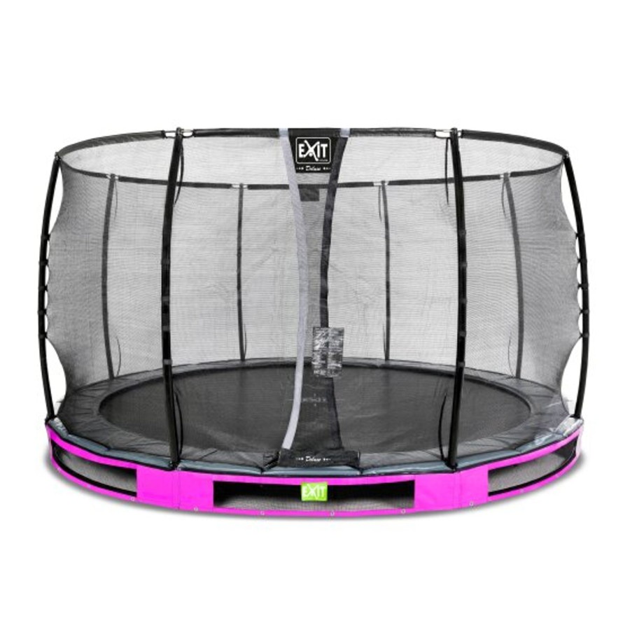 Trampolines EXIT Toys Ronde Trampolines | Exit Elegant Premium Inground Trampoline O366Cm Met Deluxe Veiligheidsnet - Paars