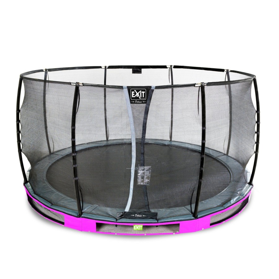 Trampolines EXIT Toys Ronde Trampolines | Exit Elegant Premium Inground Trampoline O366Cm Met Deluxe Veiligheidsnet - Paars