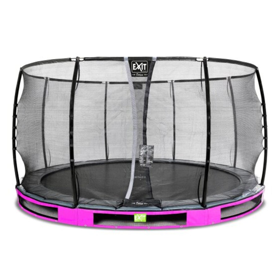 Trampolines EXIT Toys Ronde Trampolines | Exit Elegant Premium Inground Trampoline O427Cm Met Deluxe Veiligheidsnet - Paars