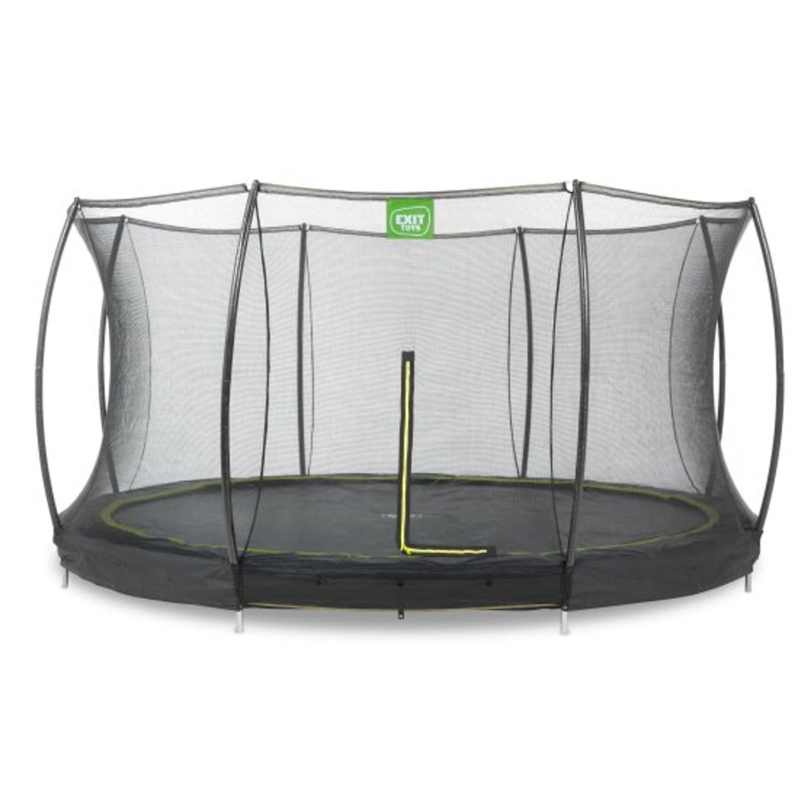 Trampolines EXIT Toys Ronde Trampolines | Exit Silhouette Inground Trampoline O427Cm Met Veiligheidsnet - Zwart