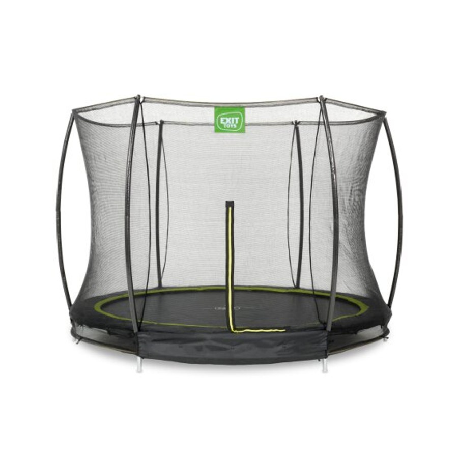 Trampolines EXIT Toys Ronde Trampolines | Exit Silhouette Inground Trampoline O244Cm Met Veiligheidsnet - Zwart