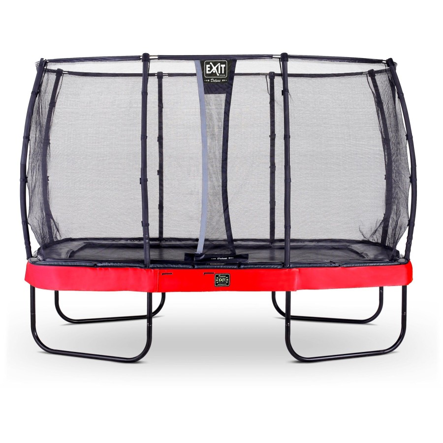 Trampolines EXIT Toys Rechthoekige Trampolines | Exit Elegant Premium Trampoline 244X427Cm Met Deluxe Veiligheidsnet - Rood