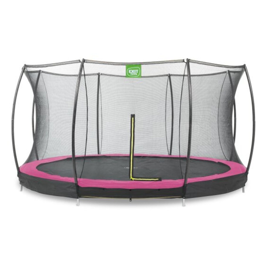 Trampolines EXIT Toys Ronde Trampolines | Exit Silhouette Inground Trampoline O427Cm Met Veiligheidsnet - Roze