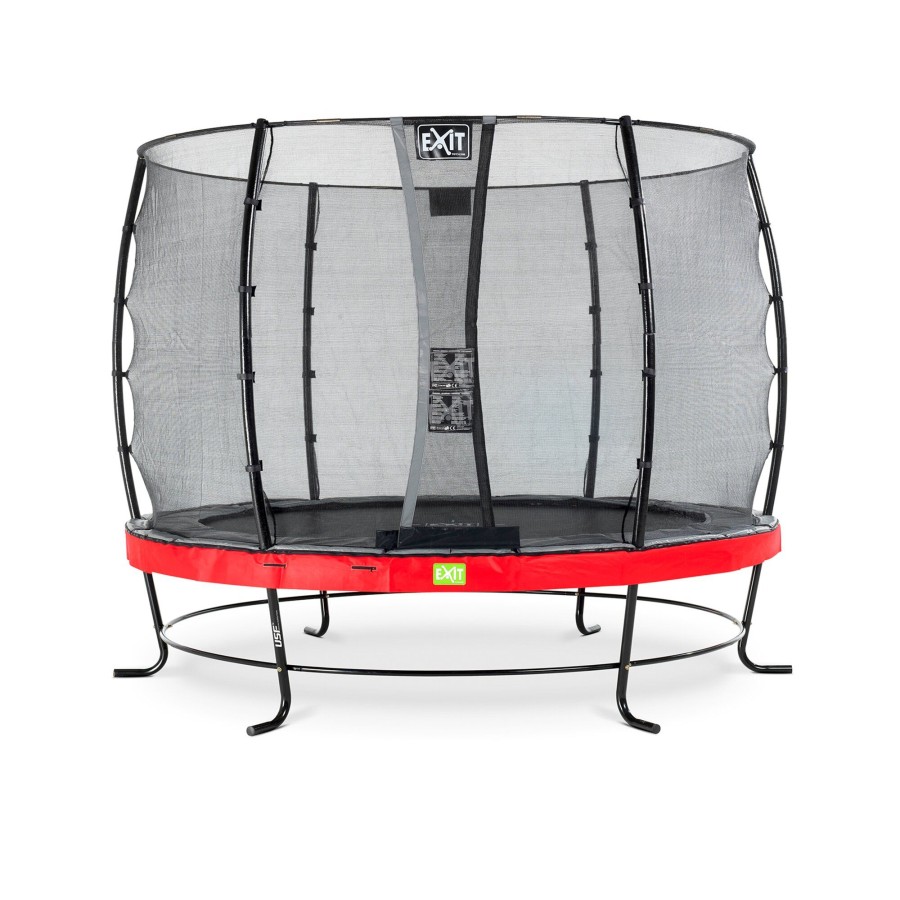 Trampolines EXIT Toys Ronde Trampolines | Exit Elegant Trampoline O305Cm Met Economy Veiligheidsnet - Rood