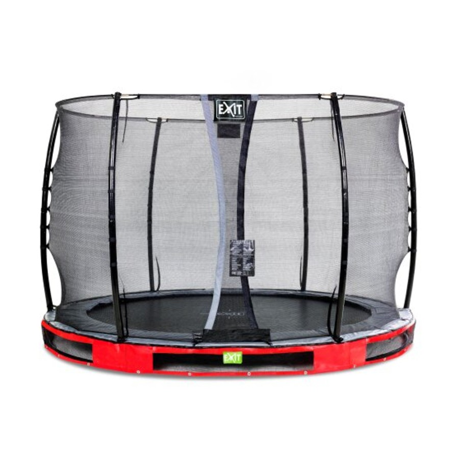 Trampolines EXIT Toys Ronde Trampolines | Exit Elegant Inground Trampoline O305Cm Met Economy Veiligheidsnet - Rood