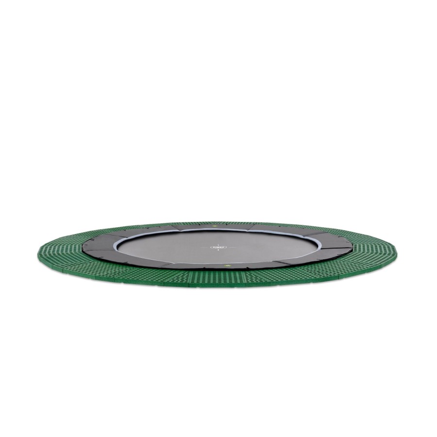 Trampolines EXIT Toys Ronde Trampolines | Exit Dynamic Groundlevel Trampoline O366Cm Met Freezone Veiligheidstegels - Zwart