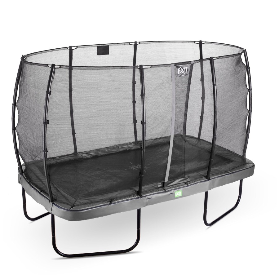 Trampolines EXIT Toys Rechthoekige Trampolines | Exit Elegant Trampoline 244X427Cm Met Economy Veiligheidsnet - Grijs